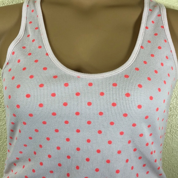 Old Navy Maternity Tank Top Pink w/Polka Dots L Stretchy Pullover Cotton Poly - Picture 5 of 8